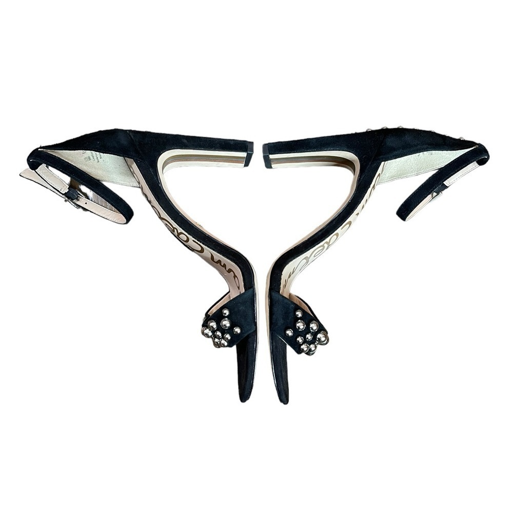 Sam Edelman Yoshi Black Suede Studded Ankle Strap Heels | Size 9 - Picture 13 of 13
